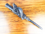 Vintage African Figural Bronze Sculpture Pipe Bronze Chameleon Cameroon Bamoun