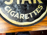 Antique British Advertising Wills Star Cigarettes Sign ~ Double Sided