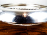 Antique Silver Bead Rimmed Cut Glass Champagne Coaster ~ Frank M Whiting