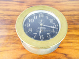 Vintage WW2 Seth Thomas No 2 Deck Clock Brass 1940s US Navy WWII USN Black Face