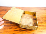 Antique 1910s Heavy Brass Embossed British Arts & Crafts Style Box