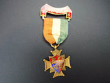 Antique Religious Temperance Army One Year TA Medal Edwardian Badge Ribbon Pin