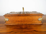 Antique German Wooden Oak Cigarette Cigar Humidor