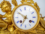 Antique French 19th C Aubert Klaftenberger Paris Louis XV Ormolu Mantel Clock