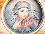 Antique Metal Bradley & Hubbard 1811 Art Plaque Cast Iron Plaque Winter Lady