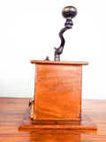 Antique Primitive Wooden Coffee Grinder Finger Joint Hand Crank Herb Mill 1900s