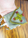 Vintage Western American Plains Indian Beaded Bag Satchel Small Purse 1970s