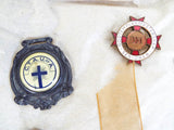 Antique Religious Temperance Enamel Delegate Templar Medal Ribbons Pinbacks