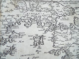 Original 16th C Map Of Greece ~ 1573 ~ Graeciae Regni Potentiss Ortelius