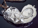 Contemporary Ludevine Human Heart Necklace Locket 925 Silver Marked Jewelry