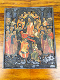 18th C Antique Religious Painted Icon Dormition Orthodox Art Mary Mother of God