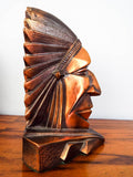 Art Deco Style Indian Chief Geometric Bookends