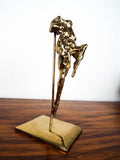 Vintage Abstract Art Mid Century Ballerina Sculpture Brass Dancer Statue Dancing