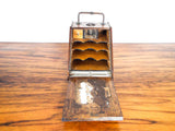 Antique Arts and Crafts Desk Inkwell Letter Rack Box