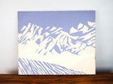 Mountain Abstract Art Ellin James 1970s Lilac Snowcapped Mountain California Art