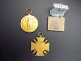 Antique Set of 3 WW1 Military 1914 1919 American Medals Badges British Medal