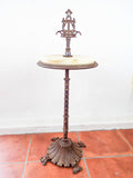 Antique Rembrandt Art Deco Iron & Marble Smoking Stand Side Table 1910 1920s Era