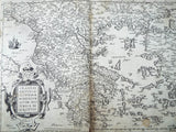 Original 16th C Map Of Greece ~ 1573 ~ Graeciae Regni Potentiss Ortelius