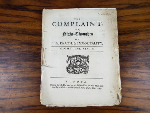 Antique 18th C Play Script ~ The Complaint London 1743