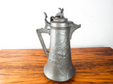 Antique Jugenstil Art Nouveau Kayserzinn Wine Ewer Water Jug Pewter 1900 1910