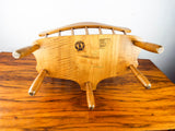 Vintage Solid Maple Wooden Monterey Style Magazine Rack R Veal & Son Holder