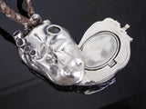 Contemporary Ludevine Human Heart Necklace Locket 925 Silver Marked Jewelry