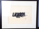 Vintage Signed Black and White Limited Edition Print Jacques Ochs Holocaust Art