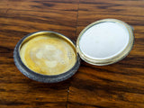 Antique Austrian Guilloche Enameled Sterling Compact Orange Sunburst Art Deco