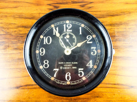 Vintage WW2 Seth Thomas Mark I Bakelite Deck Clock US Navy 1943 Military Clock