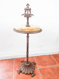 Antique Rembrandt Art Deco Iron & Marble Smoking Stand Side Table 1910 1920s Era