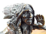 Vintage Bronze Geschutzt Signed Native American Statue Figure after Carl Kauba