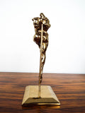 Vintage Abstract Art Mid Century Ballerina Sculpture Brass Dancer Statue Dancing