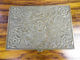 Antique 1910s Heavy Brass Embossed British Arts & Crafts Style Box