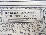 Antique 16th C Map Of Marca Ancona Corsica by Abraham Ortelius