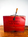 Antique 1901 L D Lothrop Wooden Red Box Fog Horn