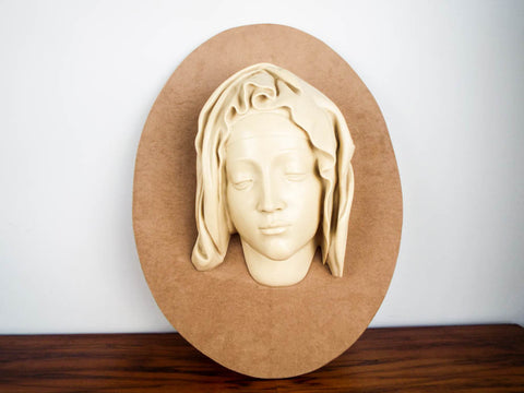 Vintage Religious Virgin Mary Wall Sculpture