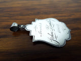 Antique Silver Religious 1886 Temperance Prohibition Medallion Medal Pendant