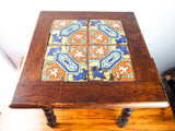 Antique Mission Style Tiled End Table California Tile Oak Side Tile