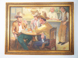 Signed Western Cowboy Oil on Canvas Painting ~ F Van Aken