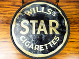 Antique British Advertising Wills Star Cigarettes Sign ~ Double Sided