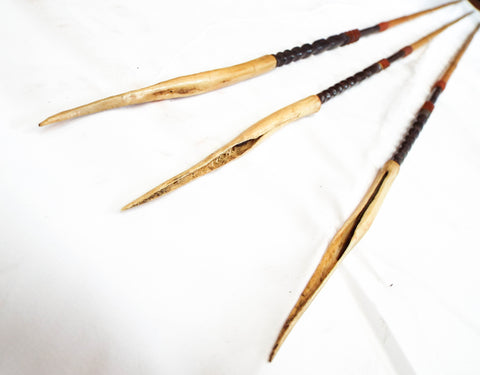 Antique Cassowary Bone Head Hunting Tipped Arrows ~ Papua New Guinea