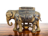 Vintage Cast Iron Elephant Figural Cigarette Roller 1920s Tobacciana Dispenser