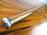 Antique 1910s Art Nouveau Walking Stick Cane with Silver Top