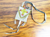 Vintage Western American Plains Indian Beaded Bag Satchel Small Purse 1970s