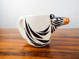 Vintage Whimsical Tom Hatton Zebra Ceramic 25 Set Demitasse Coffee 1980s Pottery