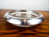 Antique Silver Bead Rimmed Cut Glass Champagne Coaster ~ Frank M Whiting