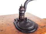 Antique Primitive Wooden Coffee Grinder Finger Joint Hand Crank Herb Mill 1900s