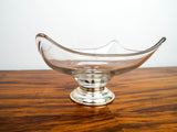 Vintage Art Glass Bowl with Sterling Silver Base