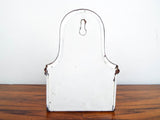 Antique French White Enamel Match Safe Holder