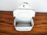 Antique French White Enamel Match Safe Holder